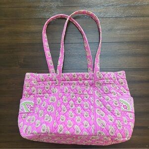 Vera Bradley Bermuda Pink Paisley Floral Zip Top Tote Bag